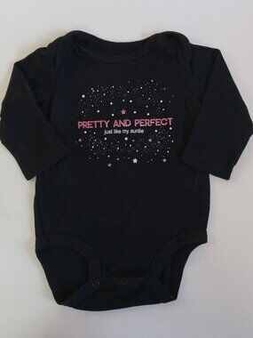 Pretty and Perfect Just Like My Auntie 6 Month Bodysuit Carter's Stars Black